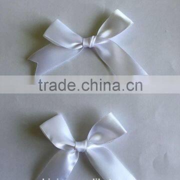 White fashion manufactory satin ribbon bow for hair accessory/clothing