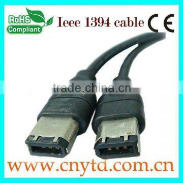 black color Ieee 1394 cable/6Pin to 6Pin