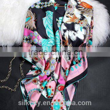 Fashion NO MOQ Digital Printing Silk Twill Fabric