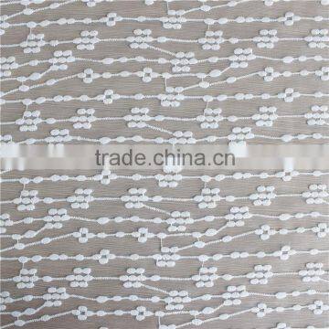 embroidery on organza lace 100% polyester fabric for wedding dress