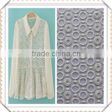 2015 new fashion african hand embroidery on mesh fabric lace/netting jacquard lace fabrics for womens clothes