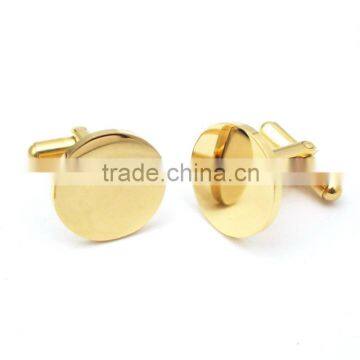 Personalized Logo Gold Plated cufflink blanks custom cufflinks manufacturer