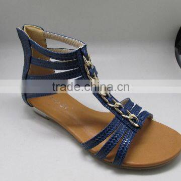 Pretty Steps 2015 latest design China shoes market lady fancy flat sandal