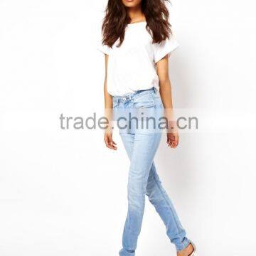 Supersoft High Waisted Ultra Skinny Jeans In Ice Blue Vintage Wash for Women (LOTX123) photo-2