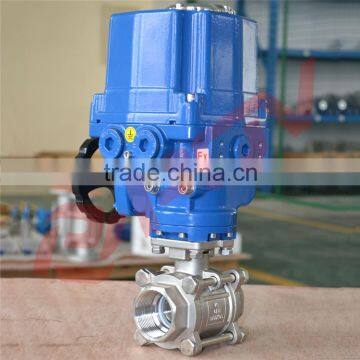 three piece explosion proof float ball valve with electric actuator