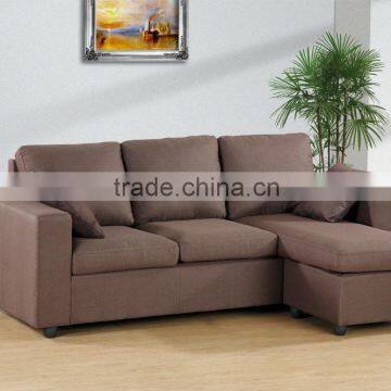 wholesale fabric samll corner sofa with ottoman and two cushions