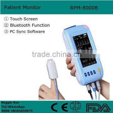 Newest Touch Screen Palm Multi parameter Patient Monitor with bluetooth function PC Sync software by USB cable-Maggie