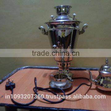 3 Brass Samovar silver plated metal