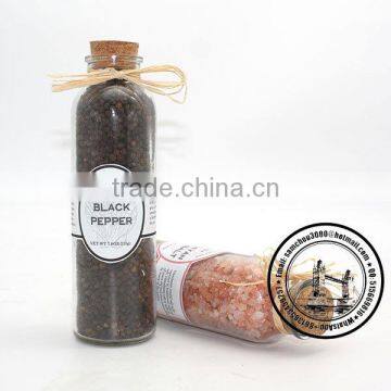 350ML Glass Spice Jar With Woodern Cork Beautiful Raffia Bowknot photo-4