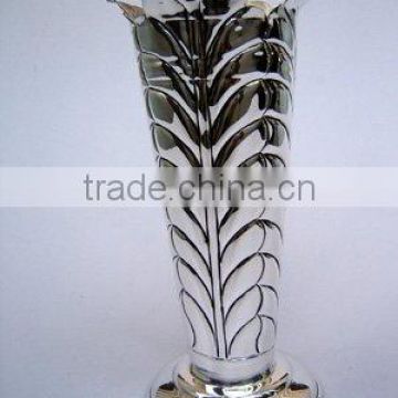 Home Decor Scone Flower Vase Silver Plated