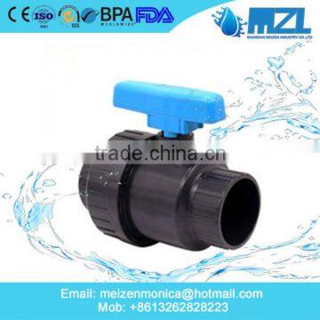 Hot Customized Upvc Pvc Double Union Plastic Pvc Ball Valve With Blue Handle