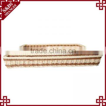 Supermarket Equipment Wicker Plastic Bread Tray Rattan Fruit Display Basket photo-5