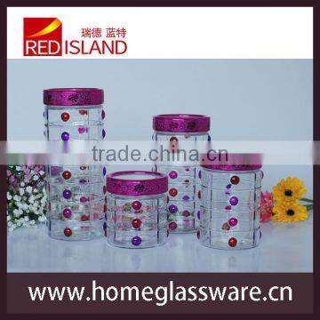 Hot Sale Cheap Dot Shape Glass Jar With Hand Painted photo-3