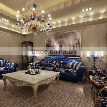 Italy Innovative Style Individual Character and Fashionable Chesterfild Bright Blue Sofa Set photo-5