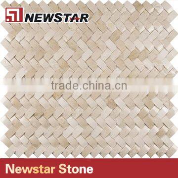 Newstar Herringbone 3d Cambered Crema Marfil Polished Tile Mosaic photo-4