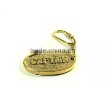 Solid Brass Captain Nautical Key chain key ring Nautical keychain