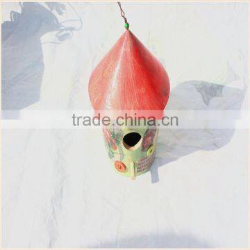 Customized Small Hanging Manufacturer Decorated Eco-friendly Wooden Bird House photo-4