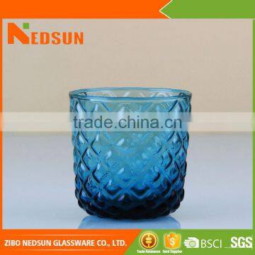 High quality rhombus stripe glass cup