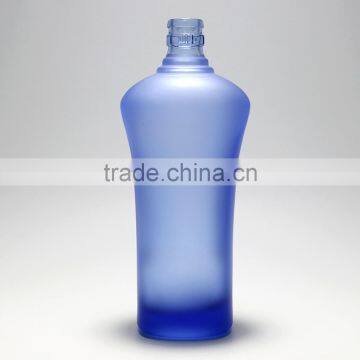Low price wholesale blue frosted glass bottle wine