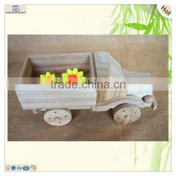 Handmade Primitive Wooden Crafts Tricycle Tractor Truck Toy photo-5