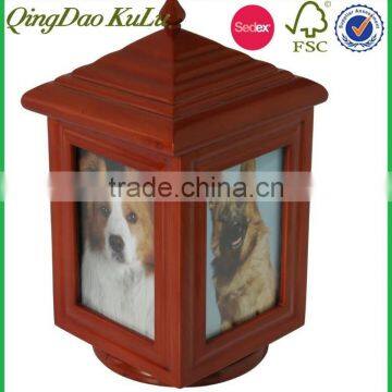 western style cheap solid wood carved wooden pet funeral urn for sale