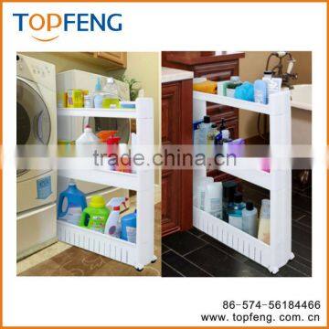 Plastic Storage Rack With Wheels/Slide Out Storage Tower