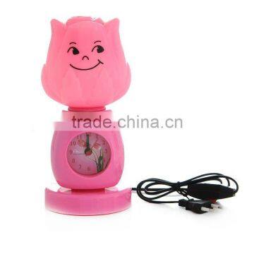 Fashion rose elf smiley clock lamp