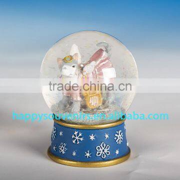 Cute Dog Animal Glass Snow Globe With Polyresin Base Gift Snow Globe Diameter 45mm photo-2