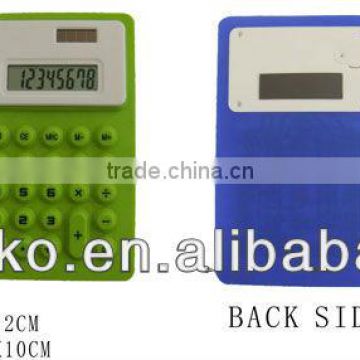 Different colors flexible silicon solar powered desktop calculator