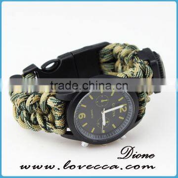 550 Paracord Survival Bracelet With Compass/thermometer /firestarter Buckle/whistle/Blade photo-3