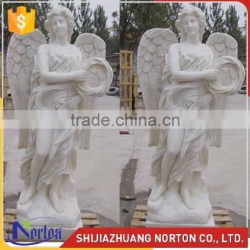 Hand carved angel white marble sculpture foe decoration NTMS-006LI