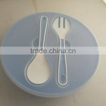 Food Grade Salad Bowl With Built in Serving Spoon and Fork/Salad Bowl to go With Serving Spoon photo-2