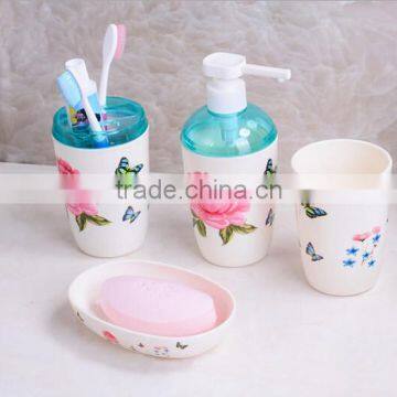 Plastic Toothbrush Holders Sets /Butterfly Flower Bathroom Four Set Series photo-2