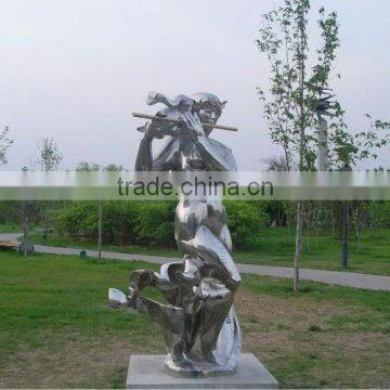 Plate Gold Man and Woman Garden Statue Stainless Steel Sculptures With Umbrella photo-5