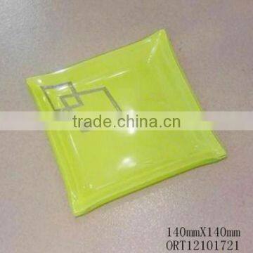 Color hot melt square buffet glass plate