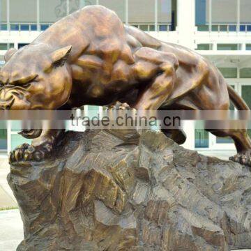 Animal Metal Garden Bronze Black Panther Statue Outdoors photo-2