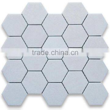 MM-CV257 Best Quality Livingroom Decoration Natural Stone Grace Thassos White Marble Hexagonal Mosaics Tiles photo-2