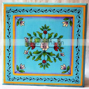 Indian Crafted Hand Painted Wooden Chowki