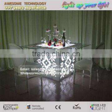 Fancy Led Table, Glass Top Table, Banquet Hall Table for 8 Seater photo-4