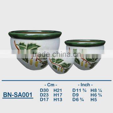 Vietnamese Ceramic Hand Carved Indoor Pot/ Indoor Planter BN-SA001