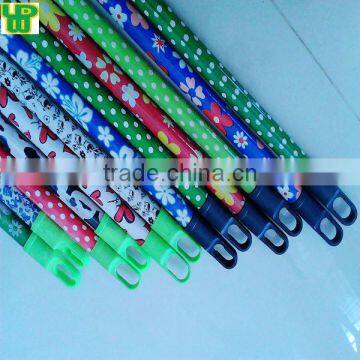 PVC covered wooden broom stick for broom brush with different pvc and plastic cap