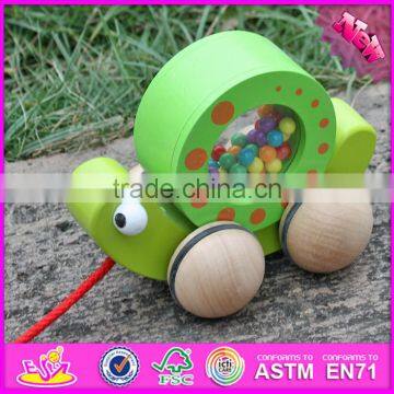 2016 New Design Snail Carried Wooden Pull Toys for Toddlers W05C078 photo-2