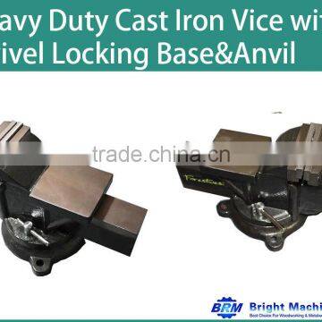 4",5",6",8" Heavy Duty Cast Iron Vice with Swivel Locking Base&Anvil