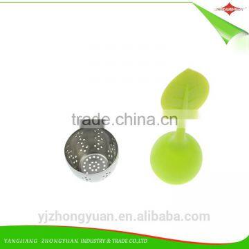 ZY-F1123 Silicone Tea Strainer Infuser Diffuser Filter With Leaf Lid,steel Ball,resting Plate photo-5