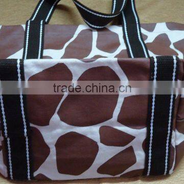 Giraffe Texture Print Canvas Bag for Shopping - Exclusive Animal Print Bag