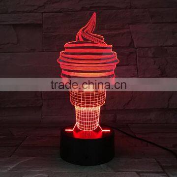 UCHOME 3d Light Model Ice Cream 3d Illusion Table Lighting Lamp