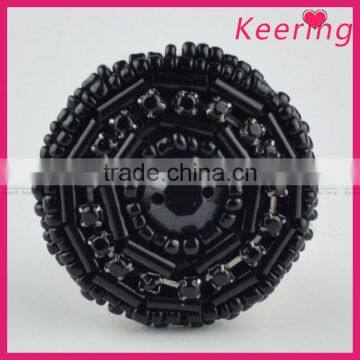 Keering new arrival black handmade sew on decorative buttons for fur coat WBKA-302