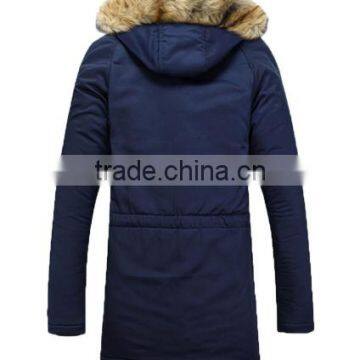 Custom Warm Fur-collar Windproof Jacket Unisex Parka Cotton Padded Men Winter Jacket