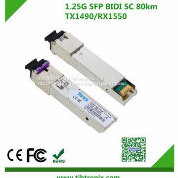 Для Avago 1.25 Гбит/с 80 км SC двунаправленный SFP-трансивер с одним SC, 1490 нм передача/1550 нм прием, DFB-LD, одномодовый, DDM