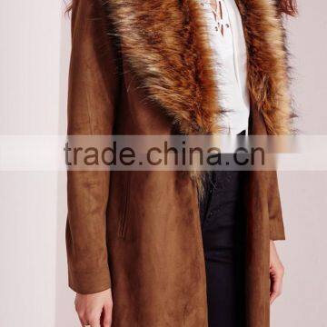 Best Selling High Quality Lady Faux Suede Oversized Winter Coat 2016 photo-5